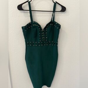 Fashion Nova bodycon Elegant Green mini Dress small